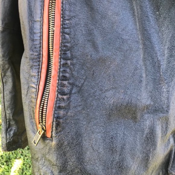 Wilson leather vintage motorcycle jacket - Picture 4 of 14